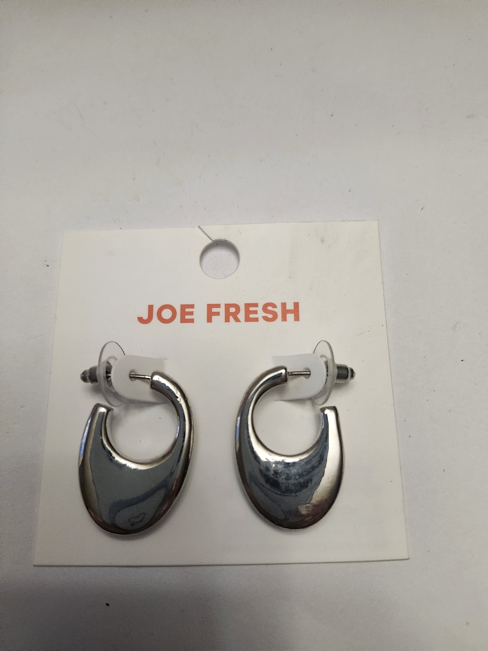 Joe Fresh Silver Sculpted Hoop Earrings